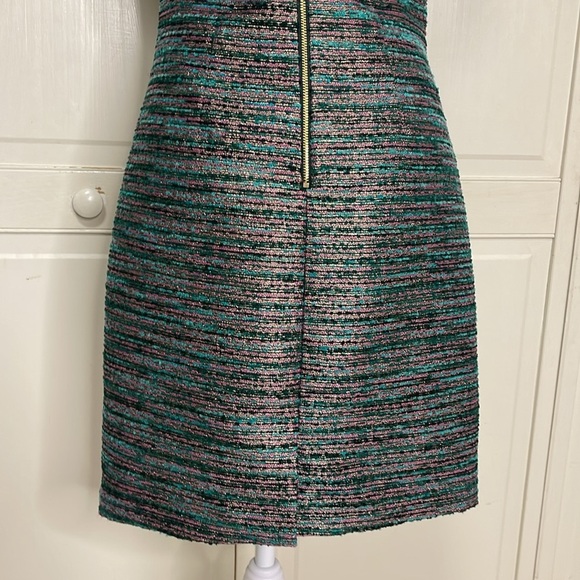 Laundry by Shelli Segal Women’s Sz 0 Tweed Sheath Dress Gold Tone Embellishment - Picture 8 of 14